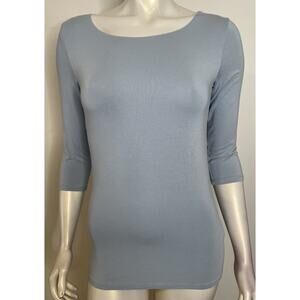 Majestic Paris for Neiman Marcus Light Blue Top Womens 3 M 8 10 Soft Touch Scoop